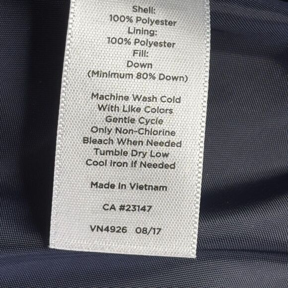 Talbots Jacket Womens Medium Navy Red Green Plaid Down Puffer Ruffle Coat - Picture 12 of 12